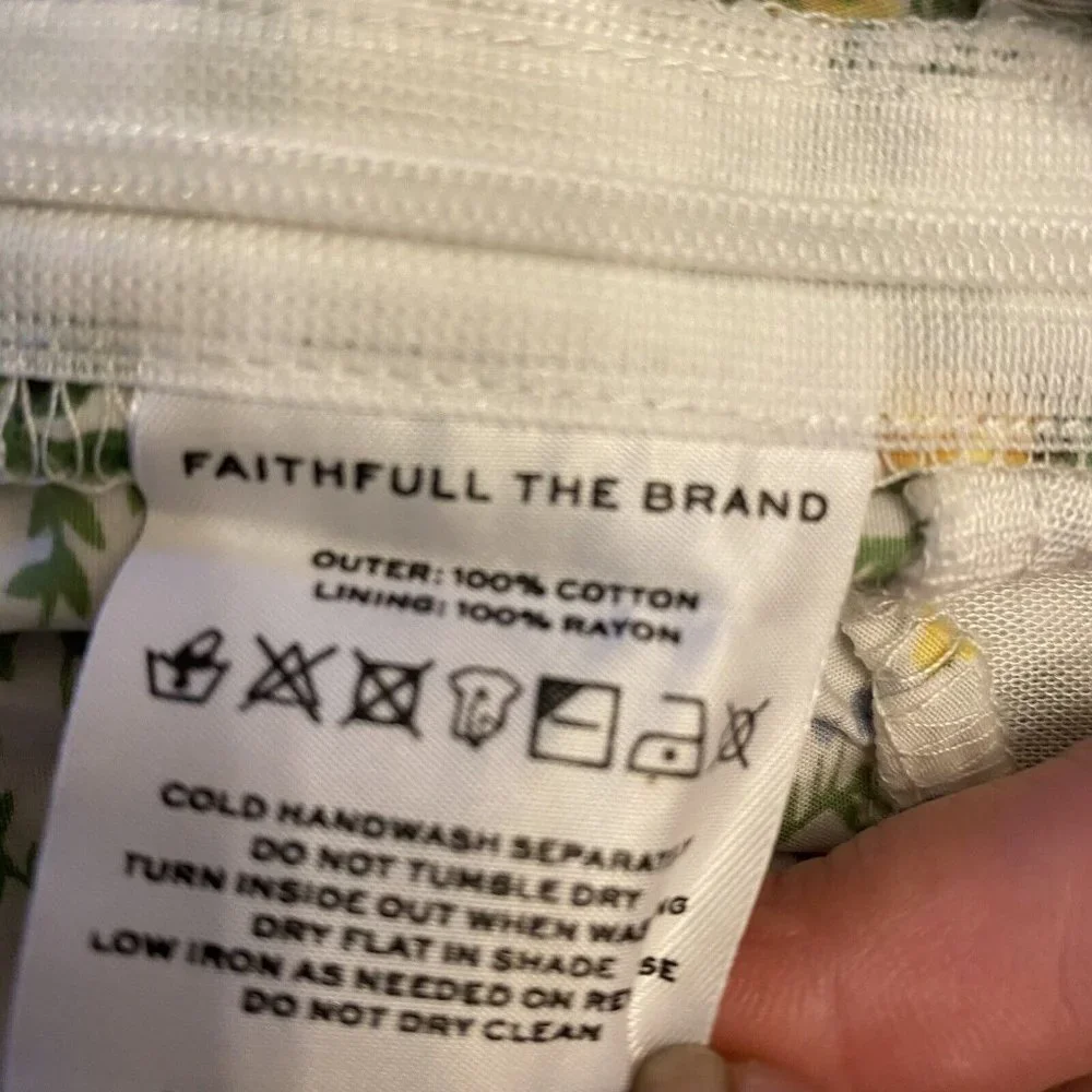 Faithfull the Brand Quincy Crop Top Large US 8 Bendita Floral Print White Puff - Picture 8 of 12